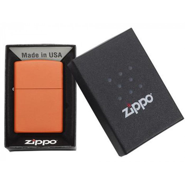 Зажигалка ZIPPO Classic с покрытием Orange Matte, латунь/сталь, оранжевая, матовая, 38x13x57 мм