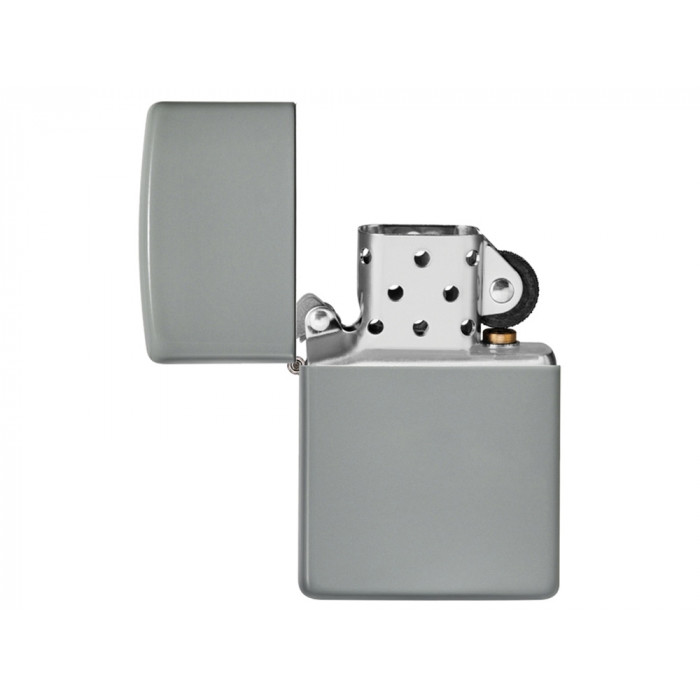 Зажигалка ZIPPO Classic с покрытием Flat Grey, латунь/сталь, серая, глянцевая, 38x13x57 мм