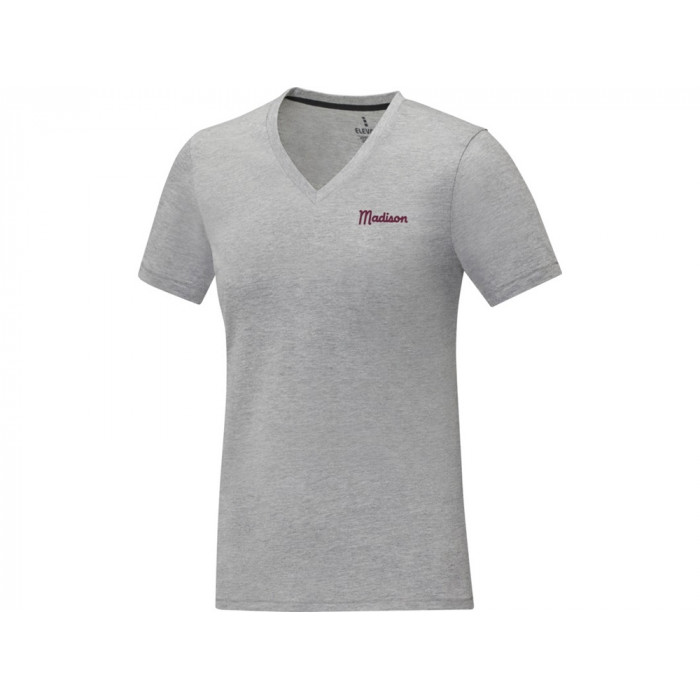 Somoto Женская футболка с коротким рукавом и V-образным вырезом , серый яркий