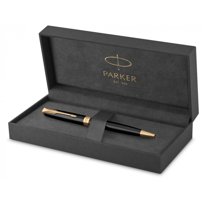 Ручка шариковая Parker Sonnet Core Black Lacquer GT, черный/золотистый