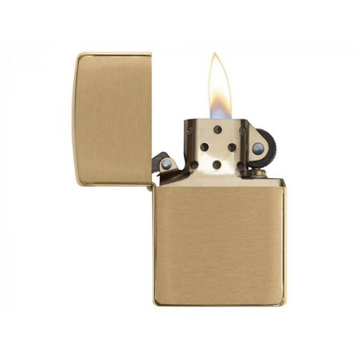 Зажигалка ZIPPO с покрытием Brushed Brass, латунь/сталь, золотистая, матовая, 38x13x57 мм