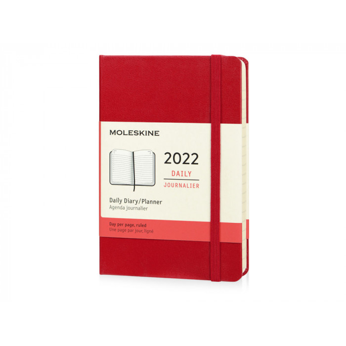 Ежедневник Moleskine Classic (2022), Pocket (9х14), красный, твердая обложка