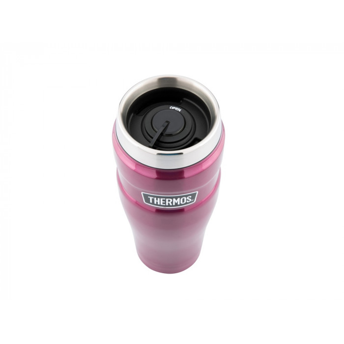 Кружка-термос со стальной колбой SK1005 Matte Raspberry leak proof Vacuum Travel Tumbler, 470ml., красный