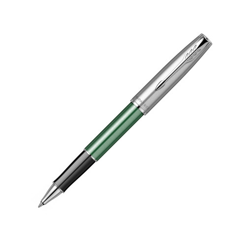 Ручка-роллер Parker Sonnet Essentials Green SB Steel CT, цвет чернил black, перо: F, в подарочной упаковке.