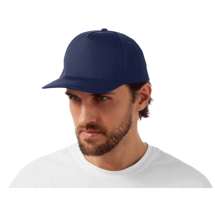 Бейсболка Mix 5-ти панельная 180 гр, темно-синий