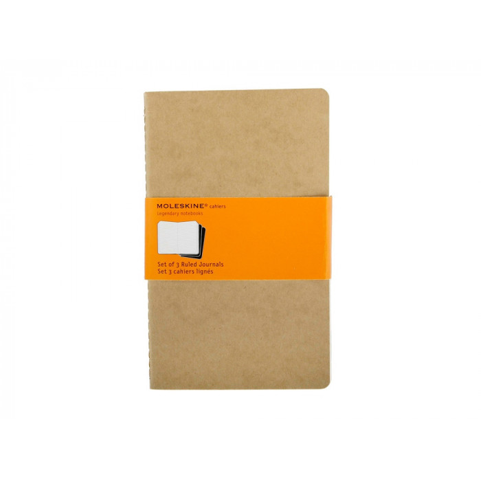 Записная книжка Moleskine Cahier (в линейку, 3 шт.), Large (13х21см), бежевый