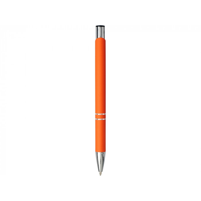 Шариковая кнопочная ручка Moneta с матовым антискользящим покрытием, оранжевый