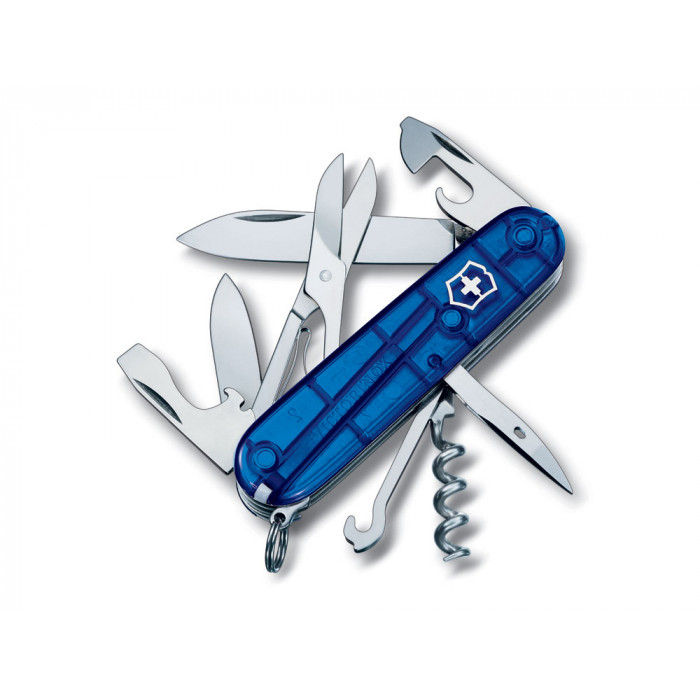 Нож перочинный VICTORINOX Climber, 91 мм, 14 функций, полупрозрачный синий