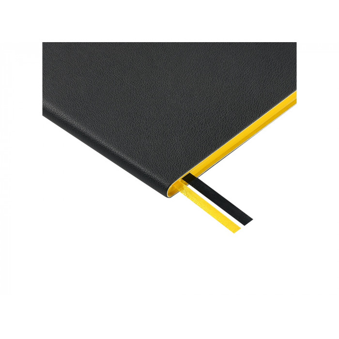 Блокнот А5 Boston, черный с желтым срезом
