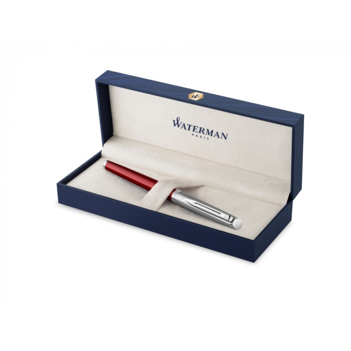 Ручка роллер Waterman Hemisphere Entry Point Stainless Steel with Red Lacquer в подарочной упаковке