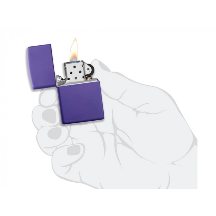 Зажигалка ZIPPO Classic с покрытием Purple Matte, латунь/сталь, фиолетовая, матовая, 38x13x57 мм