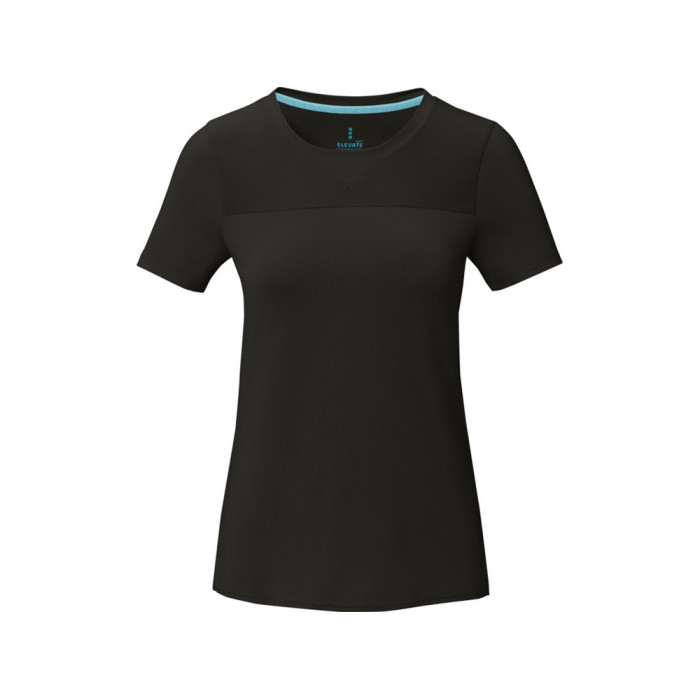 Borax Женская футболка с короткими рукавами из переработанного полиэстера согласно стандарту GRS с отличным кроем - сплошной черный