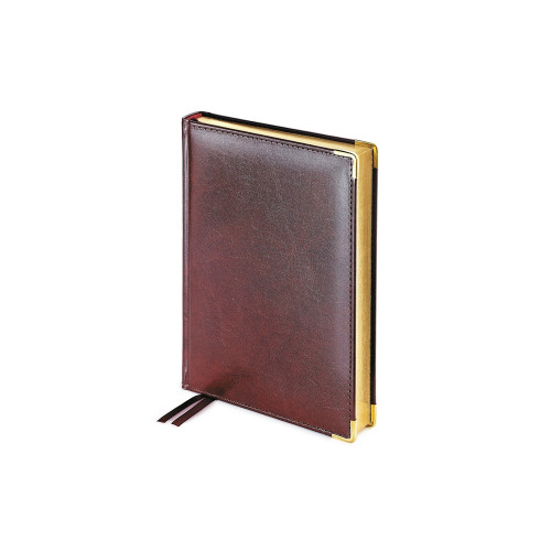 Ежедневник А5 полудатированный Imperium, коричневый (уголки и срез золото) (Р)