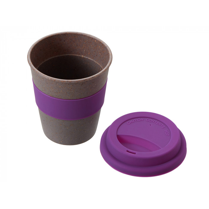Стакан с силиконовой крышкой Cafe, фиолетовый