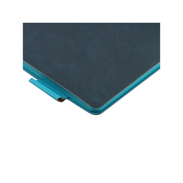 Блокнот А5 Boston, темно-синий с голубым срезом