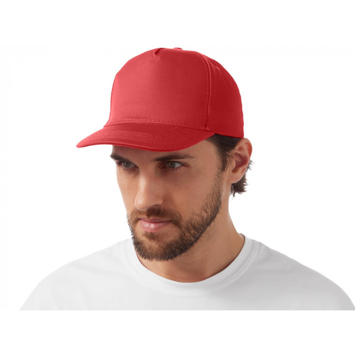 Бейсболка Mix 5-ти панельная 180 гр, красный