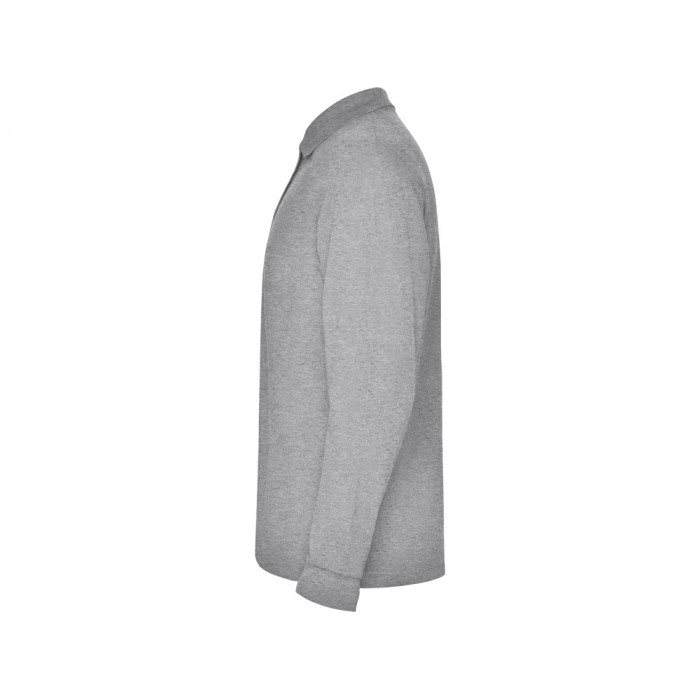 Рубашка поло Estrella мужская с длинным рукавом, серый меланж