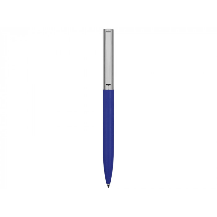 Ручка металлическая soft-touch шариковая Tally с зеркальным слоем, серебристый/синий