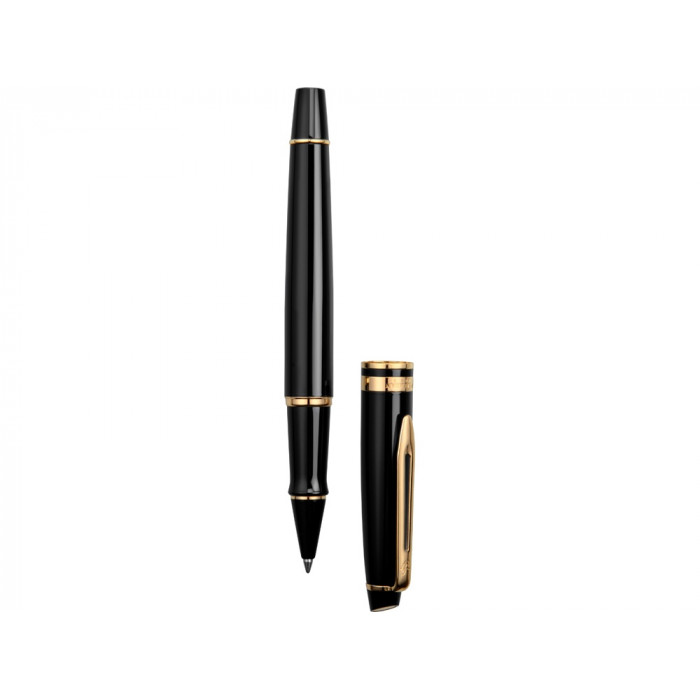 Ручка-роллер Waterman Expert 3, цвет: Black Laque GT, стержень: Fblk