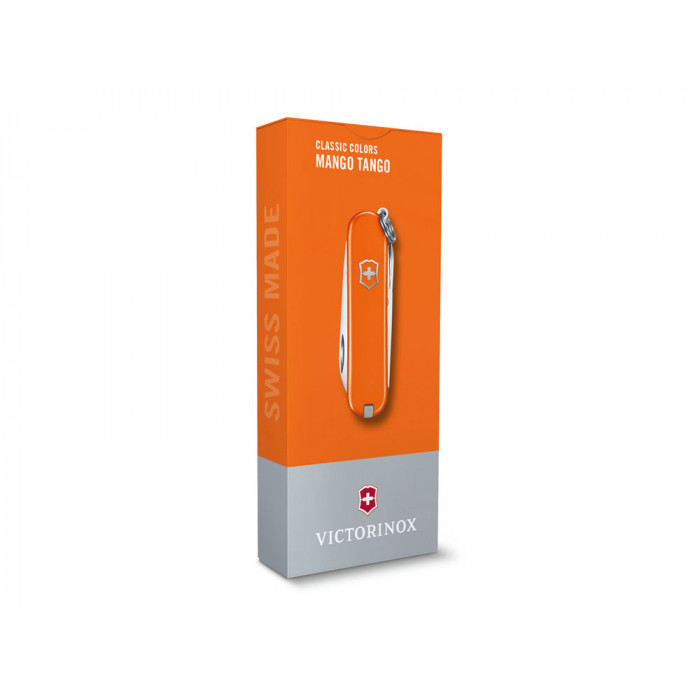 Нож-брелок VICTORINOX Classic SD Colors Mango Tango, 58 мм, 7 функций, оранжевый