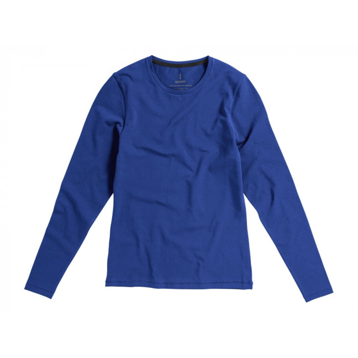 Ponoka женская футболка из органического хлопка, длинный рукав, синий