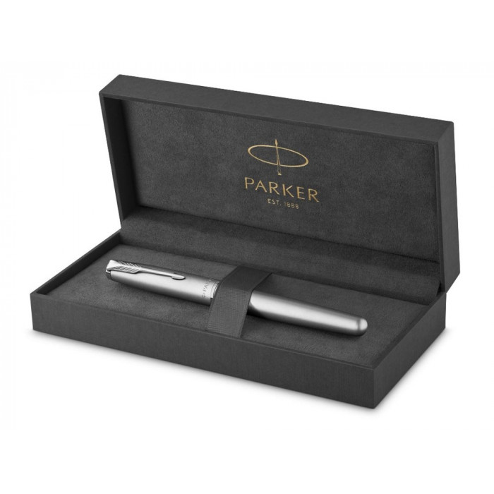 Ручка роллер Parker Sonnet T546  Stainless Steel CT, стержень: F, цвет чернил: black, в подарочной упаковке