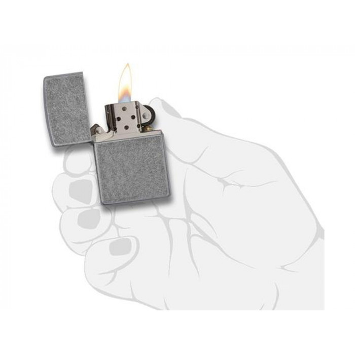 Зажигалка ZIPPO Classic с покрытием ™Plate, латунь/сталь, серебристая, матовая, 38x13x57 мм