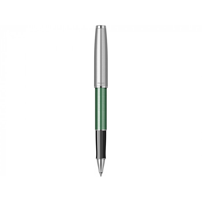 Ручка-роллер Parker Sonnet Essentials Green SB Steel CT, цвет чернил black, перо: F, в подарочной упаковке.