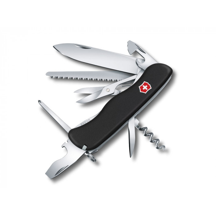 Нож перочинный VICTORINOX Outrider, 111 мм, 14 функций, с фиксатором лезвия, чёрный