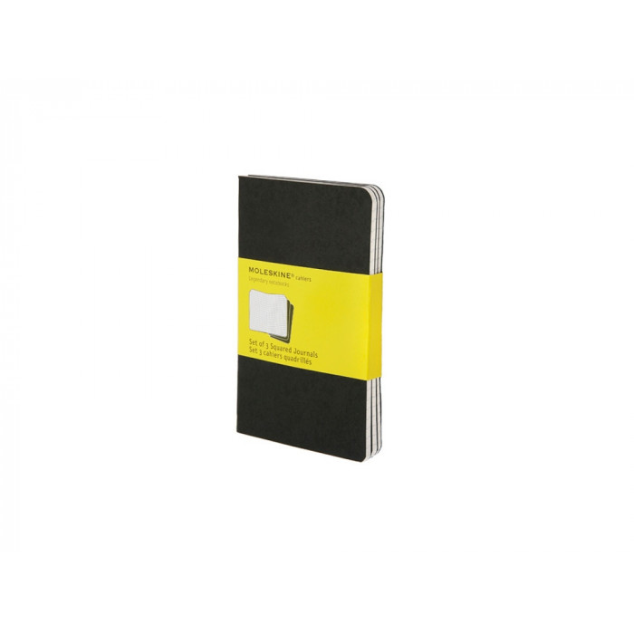 Записная книжка Moleskine Cahier (в клетку, 3 шт.), Pocket (9х14см), черный