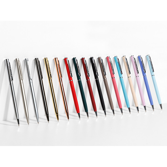 Ручка шариковая автоматическая BrunoVisconti® PALERMO цвет корпуса голубой, soft-touch, 0.7 мм