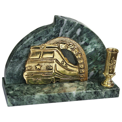 Настольный прибор Поезд, золотистый/зеленый