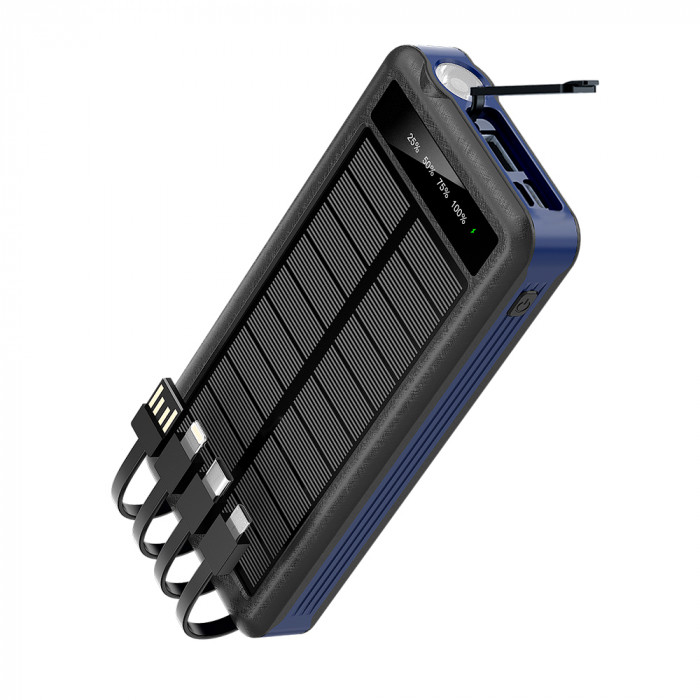 Внешний аккумулятор Xyron с солнечной панелью, 10000 mAh, синий