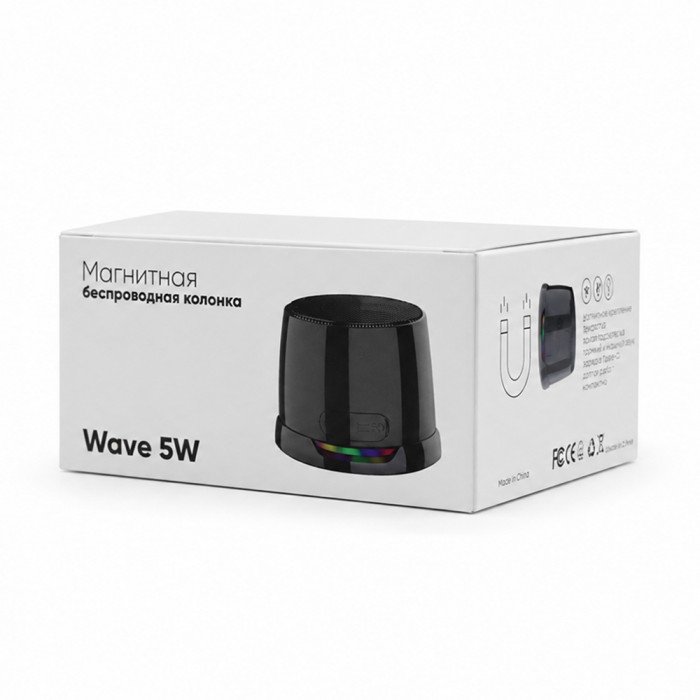 Магнитная беспроводная Bluetooth колонка-подставка Wave 5W, черная