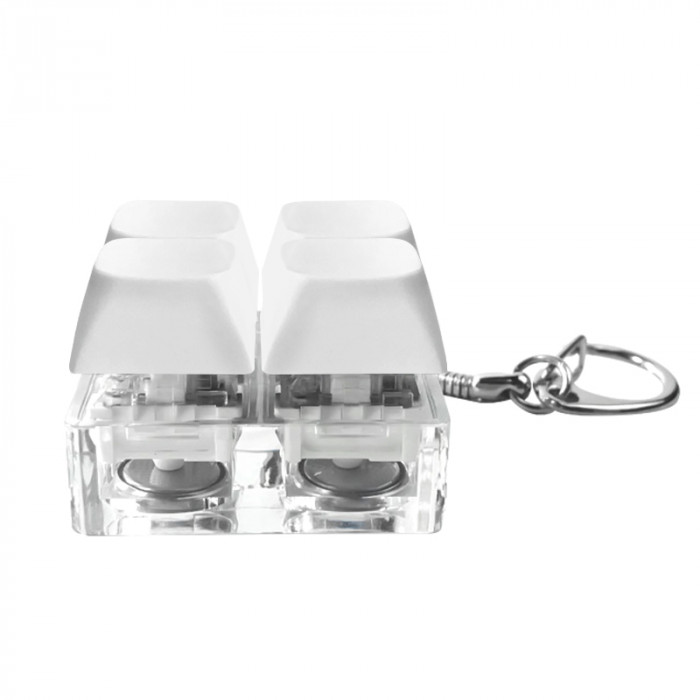 Брелок Press Anti Stress с LED подсветкой (фонарик), белый