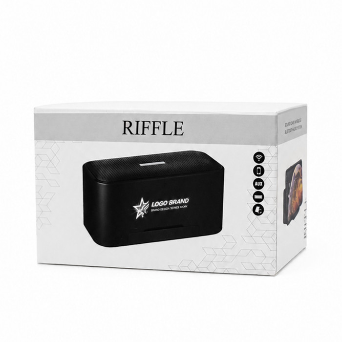 Беспроводная колонка Riffle с подсветкой гравировки, черный