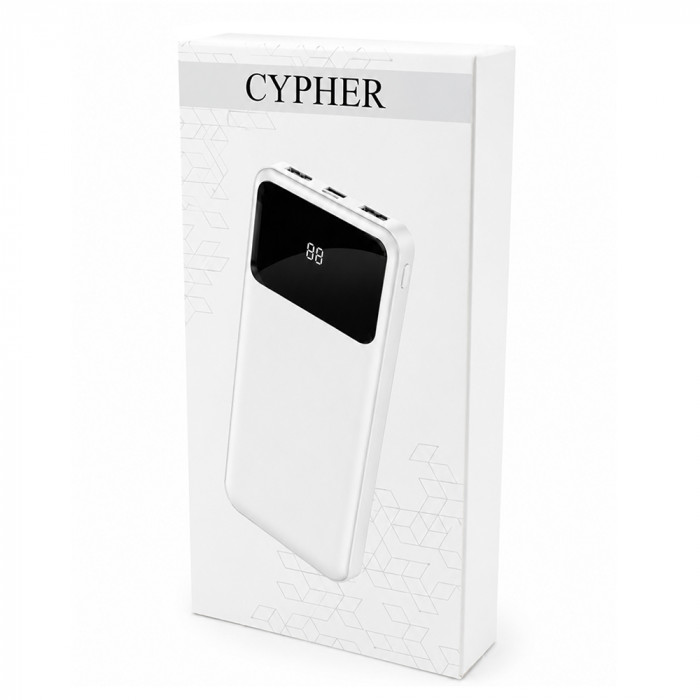 Внешний аккумулятор Cypher 10000 Mah, белый