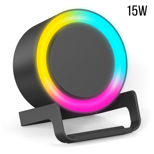 Беспроводная Bluetooth колонка U-Tone RGB c функцией беспроводной зарядки 15W, черный Беспроводная Bluetooth колонка U-Tone RGB c функцией беспроводной зарядки 15W, черный