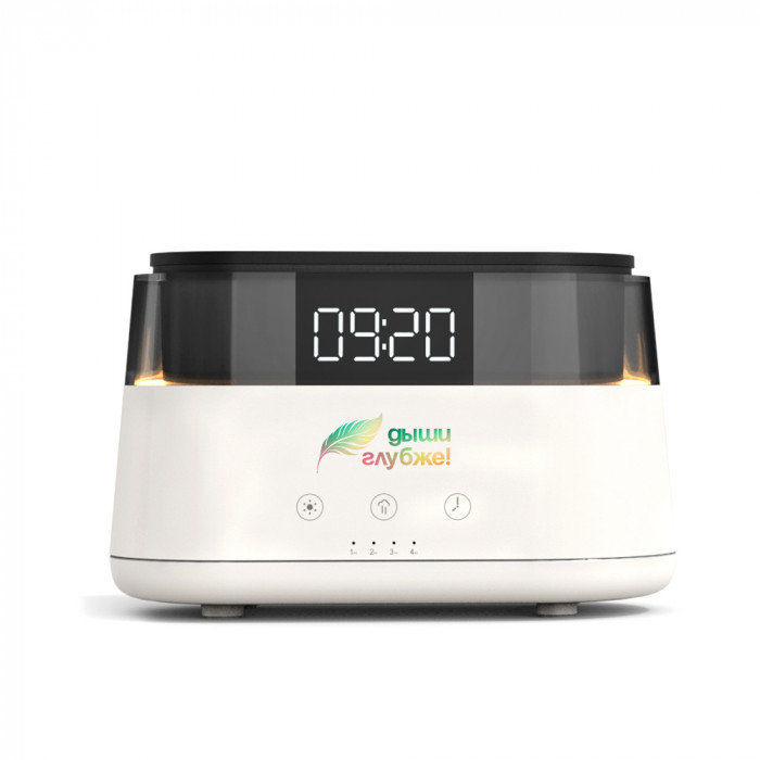 Светодиодный USB увлажнитель-ароматизатор Brava с часами с RGB подсветкой