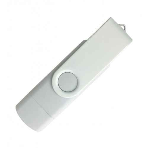 Флеш накопитель USB 2.0/OTG Twister Smart 16GB, пластик Софт Тач/металл, белый/белый Флеш накопитель USB 2.0/OTG Twister Smart 16GB, пластик Софт Тач/металл, белый/белый