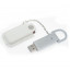 Флеш накопитель USB 2.0 Palermo в кожаном чехле 16GB, металл, белый/серебристый