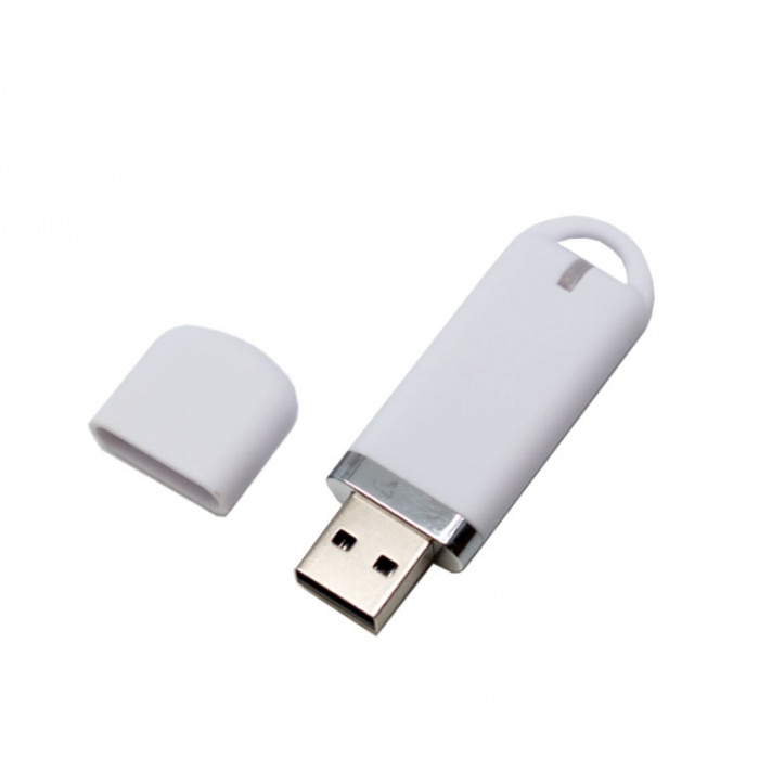 Флеш накопитель USB 2.0 Memo 16GB, пластик Софт Тач, белый/белый