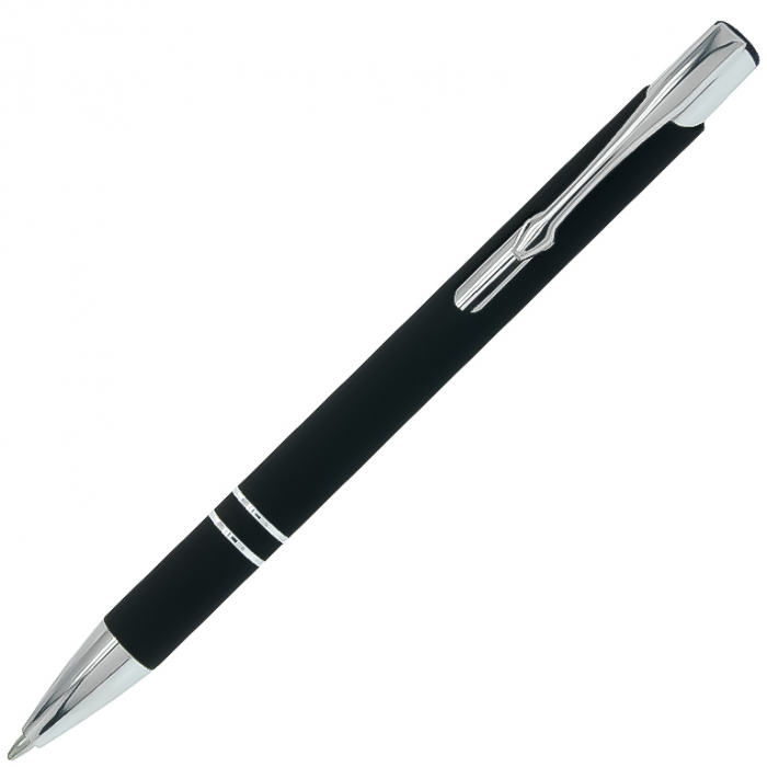 Ручка шариковая, Legend Soft Touch Mirror Silver Requis, черная