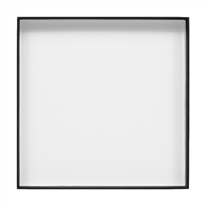 Коробка подарочная, размер 18*18*2 см, Solution Superior Linen, черная,  бежевый ложемент под ручку и прямоугольный предмет