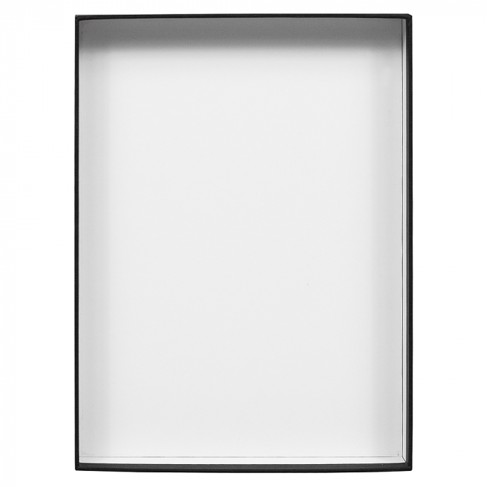 Коробка подарочная, размер 24*17,5*3 см, Solution Superior Linen, черная, бежевый ложемент под два прямоугольных предмета