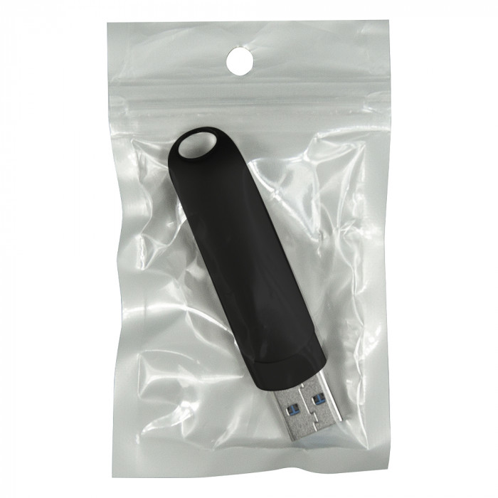 Флеш накопитель  USB 3.0 + TYPE C Cupertino, металл, черный матовый, 32 GB