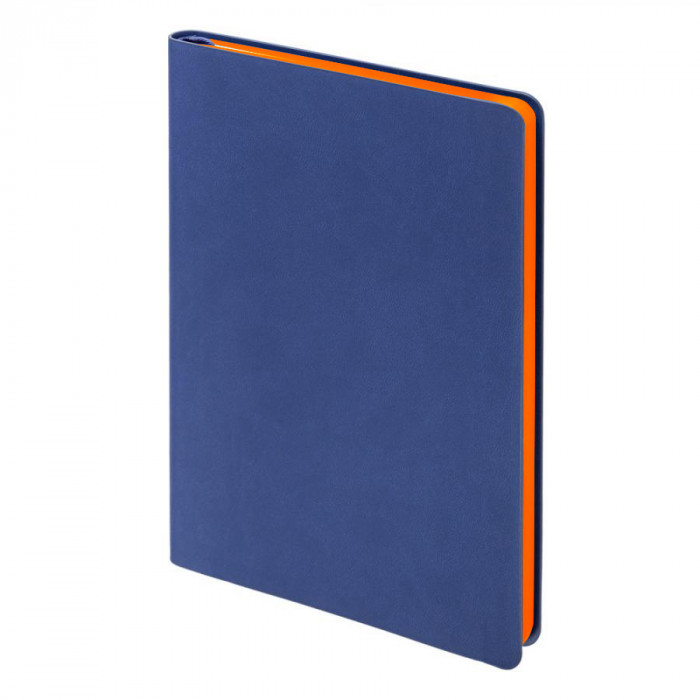 Ежедневник Flexy Latte Soft Touch Blue Edition Color А5, синий/оранжевый, недатированный, в гибкой обложке