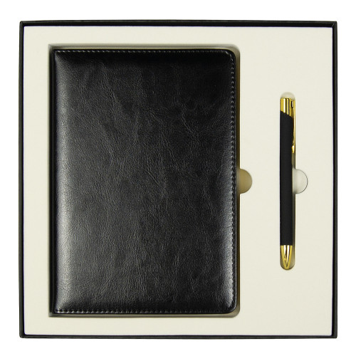 Набор подарочный Solution Duo (ежедневник City Nebraska, ручка Legend Soft Touch Mirror Gold), черный Набор подарочный Solution Duo (ежедневник City Nebraska, ручка Legend Soft Touch Mirror Gold), черный