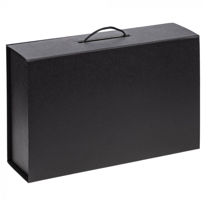 Подарочная коробка, размер 38,5*26*10,5 см, Solution Prestige Big Case Soft с магнитным клапаном и ручкой , с EVA ложементом 36,8*25,1*4 см под индивидуальную вырубку  , черная,