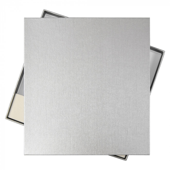 Коробка подарочная, размер  203*220*30 мм,  Solution Gift Linen  для ежедневника и ручки, серебро